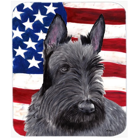 Skilledpower Usa American Flag With Scottish Terrier Mouse Pad; Hot Pad Or Trivet SK628606